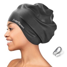 Extra Large Swim Cap for Braids Dreadlocks Waterproof Silicone Cap