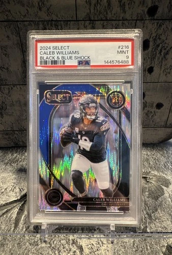 2024 Select - Club Level Caleb Williams #216 Black & Blue Shock Prizm (RC) PSA 9