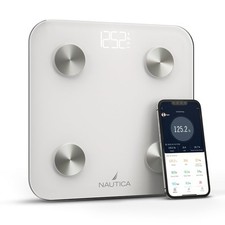 Nautica Body Tracker Digital Bathroom Scale, Bluetooth-Enabled Smar... Fast Ship
