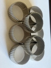 Stainless Steel Plate Napkin Rings Set of 8 Round Design, Ribbed Texture Elegant