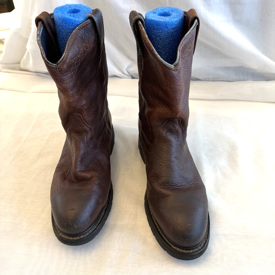 Мужские ботинки Ariat Sierra со стальным носком 10EE коричневая кожа ATS вестерн ковбойская работа - Изображение 4 из 4