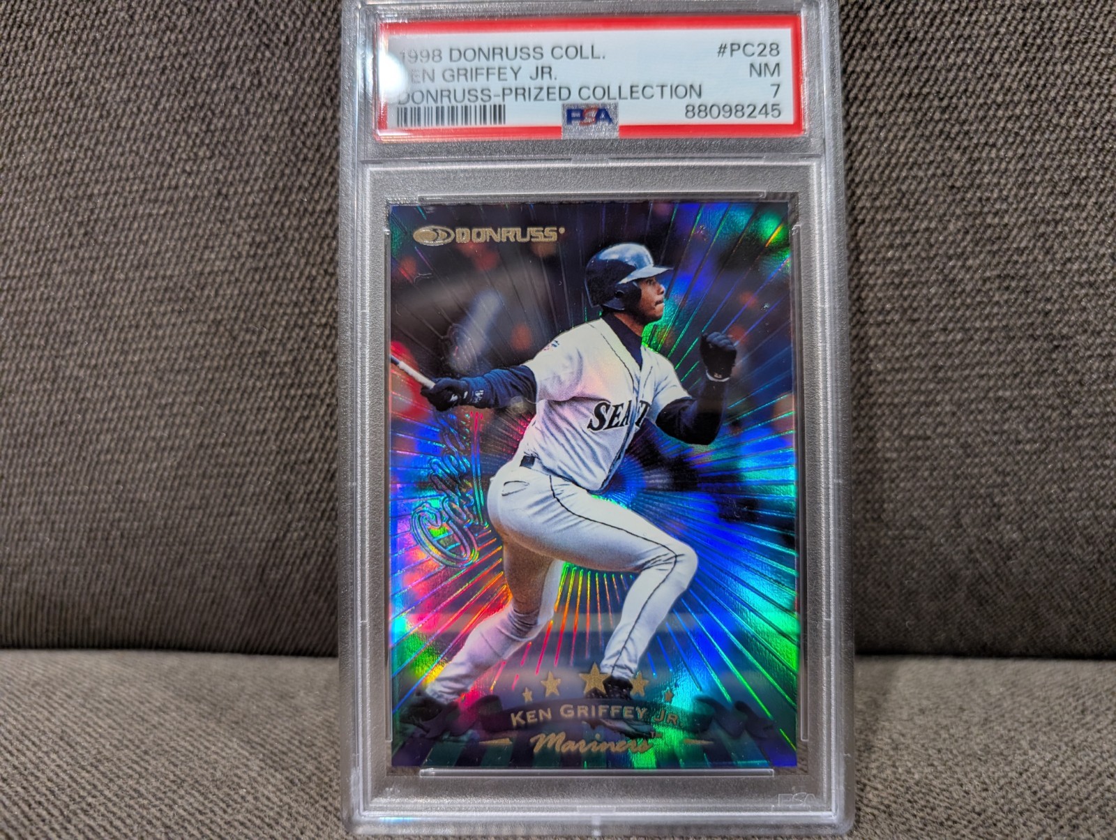 1998 DONRUSS PRIZED COLLECTION KEN GRIFFEY JR REFRACTOR PSA 7 MARINERS RARE SSP