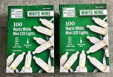 2 Boxes Home Accents Holiday 100 Warm White Mini LED Lights Brand New