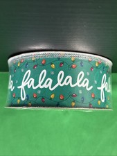 Member's Mark Premium Wired Edge Holiday Ribbon 2.5" Wide x 50 Yds Falalala