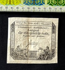 ( USA150) , France Banknote  , Assignat  50 Sols , Year : 1793 .