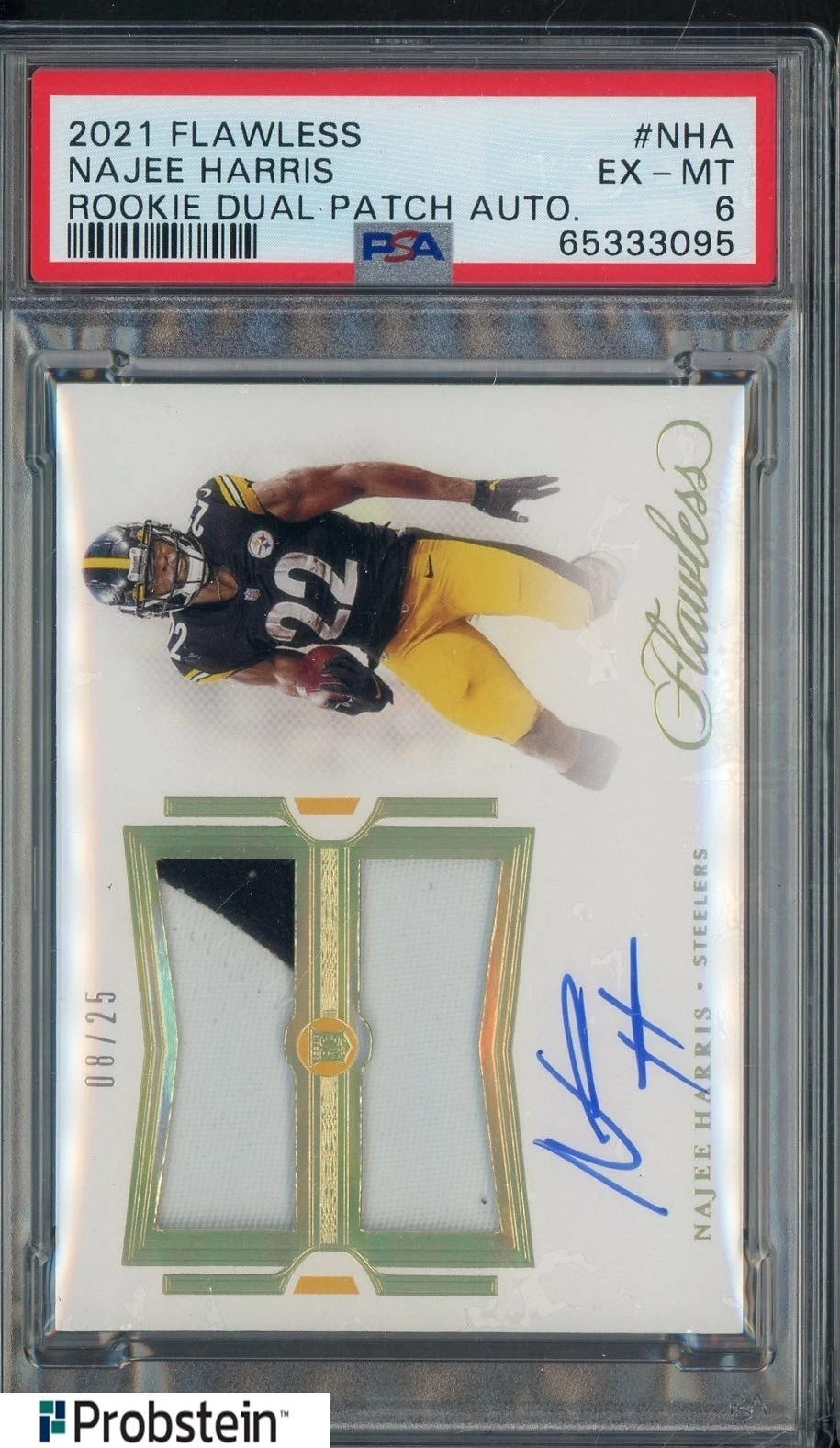 Najee Harris Panini Flawless Rookie Dual Patch Autograph #RDPANHA Base