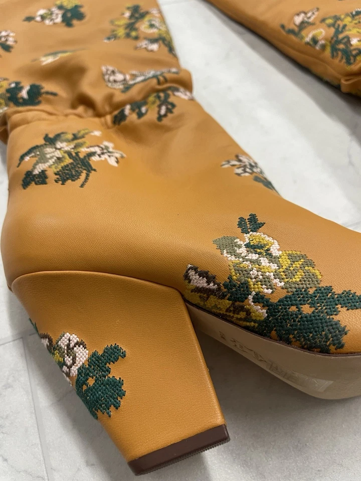 NUEVO EN CAJA Bota Tory Burch Lila Bordada Sobre la Rodilla en Terracota Talla:6.5 Foto 3 de 4
