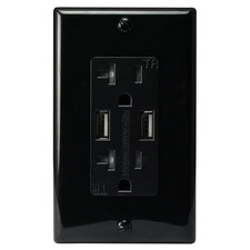 Two 3.4 Amp USB Two 20 Amp AC Wall Outlet and USB Charging Ports Wall Plate Tamp