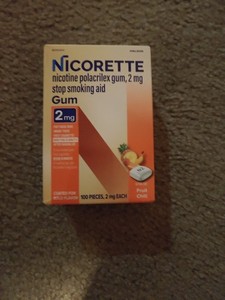Nicorette 2 mg Nicotine Gum to Quit Smoking - Fruit Chill Flavored 100 Count