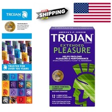 12 Pack Extended Pleasure Condoms Lubricated Climax Control Men  s Latex Safe Sex