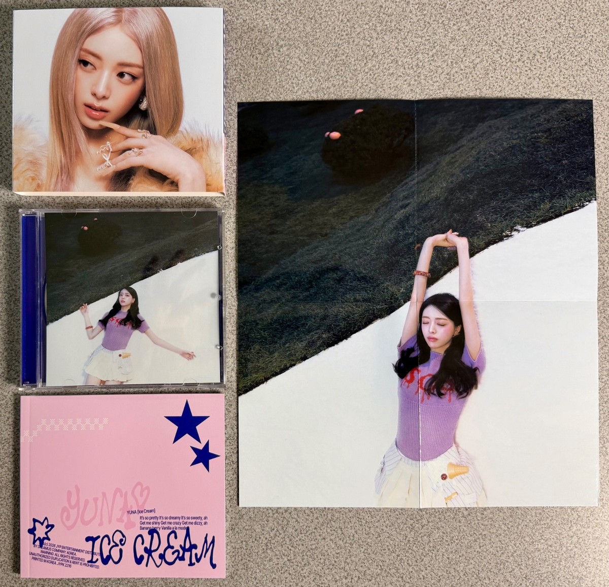 ITZY YUNA ICE CREAM Special Edition Ver. A Unsealed w POB Poster