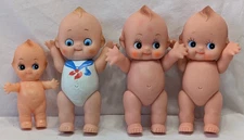 4 Vintage vinyl KEWPIE Dolls...all adorable & different sizes & designs 6" to 8"