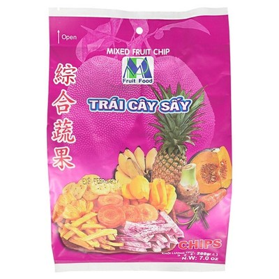 Minh Phat Vietnam Frucht Mix Chips 200g Assorted Fruit Chips Jackfrucht, Banane.