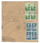 1934 USA - 2x Yellowstone/Yosemite 1c + 5c Blocks of 4 FDC's to Weed, New Mexico