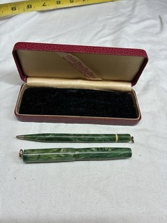 VTG Salz Bros. Inc. NEW YORK Peter Pan De Luxe Fountain Pen no nib pencil set