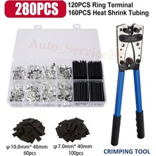 New 280PCS Lugs Ring Terminals Bare Battery Welding Crimp Wire Connectors Kit