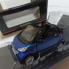 Minichamps 1/18 Smart Fortwo Cabrio 2007 Blue Black Diecast Model