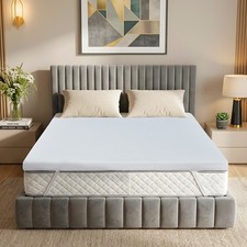 Memory Foam Mattress Topper with Removable Soft Cover Cooling Toppers Pad, White