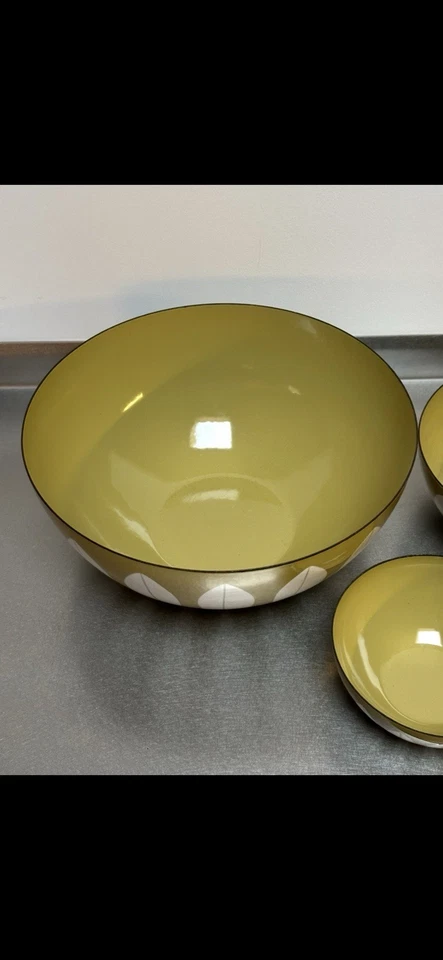 Juego de 3 cuencos Cathrineholm Norway Lotus aguacate verde caramelo Foto 3 de 4
