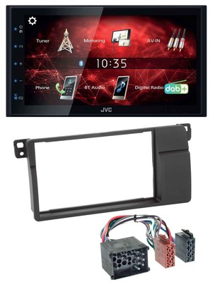 JVC DAB USB Bluetooth 2DIN MP3 Car Stereo for BMW 3 Series E46 Round Pin Large Sat Nav