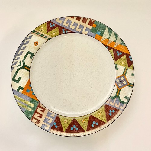 4 salad PLATES STUDIO NOVA Creole purple orange burgundy green boho southwestern - Picture 4 of 5