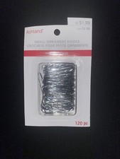 Large Lot 7 packs/120 each Small Ornament Hooks Metal 1.5" Ashland 840 Total New