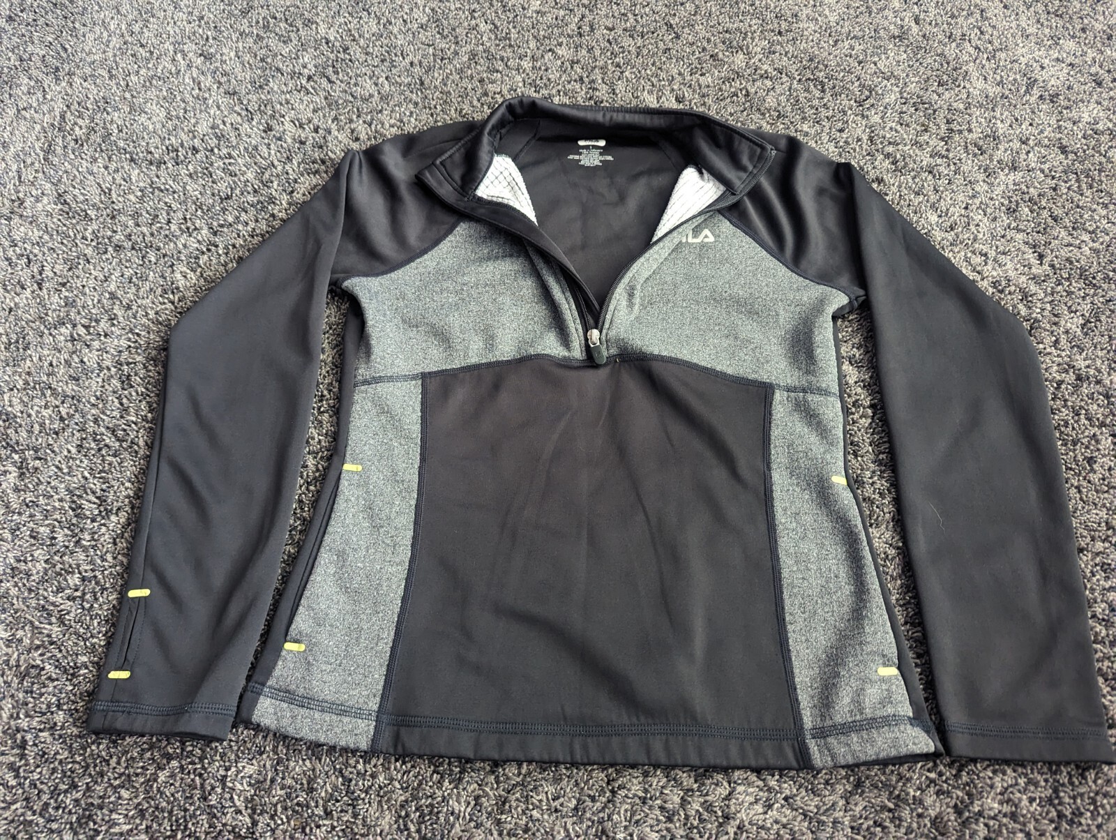 Giacca da donna atletica Fila Sport 1 2 cerniera grigio pullover taglia S abbigliamento attivo bella