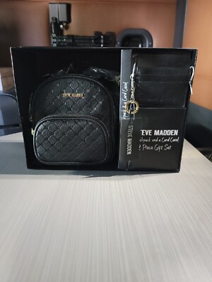 Steve Madden Black Backpack & Card Wallet Set New In Box | eBay display picture 2