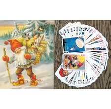 Playing Cards (Poker Deck 54 Cards) GNOMES Vintage Christams Card FlonzGift 006