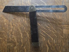 Vintage Wood and Brass Sliding T Bevel Gauge Square 10 3/4" Long