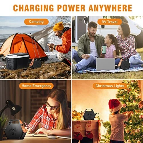 100W 26400mAh Portable Power Bank with AC Outlet in Black & Orange