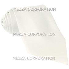 New Vesuvio Napoli Men's necktie solid color 100 polyester wedding prom Cream