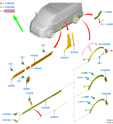 FORD TRANSIT CUSTOM MK1 Radlaufabweiser hinten rechts 2179943 NEU  