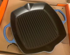Image of Le Creuset Signature Deep Square Grill, 30cm- Marseille Blue ( New In Box)