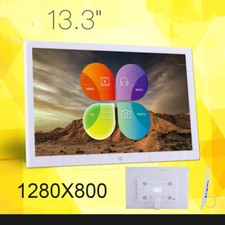 13.3" White HD LED Digital Photo Album Picture Frame Clock/MP4/Video/Player