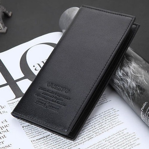 Men's Clutch Billfold Leather Wallet ID Card Holder Purse Checkbook Long Handbag - Picture 7 of 15