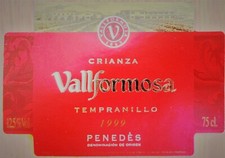 etiquetas vinos ESPAÑA VALLFORMOSA CRIANZA Tempranillo  wine labels