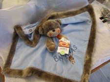 Carter's Baby Lovey Monkey I'm Bananas Blue Brown Security Blanket Rattle Plush