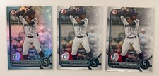 3x 2022 Bowman 1st Edition JULIO RODRIGUEZ Sky Blue Foil & Base BPPF-45