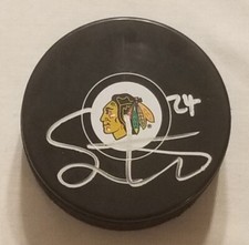 Sam Lafferty Autographed Chicago Blackhawks Puck #2