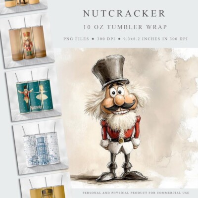 Nussknacker PNG Tumbler 20oz Skinny Download Digital Design Sublimation