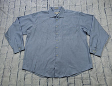 Pronto Uomo Dress Shirt Classic Fit Blue Check Long Sleeve MENS SIZE XXL