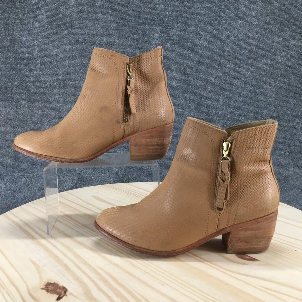 Wolverine Boots Womens 10 Ella Ankle Bootie Beige Leather Side Zip Block W40187 - Image 2 of 4