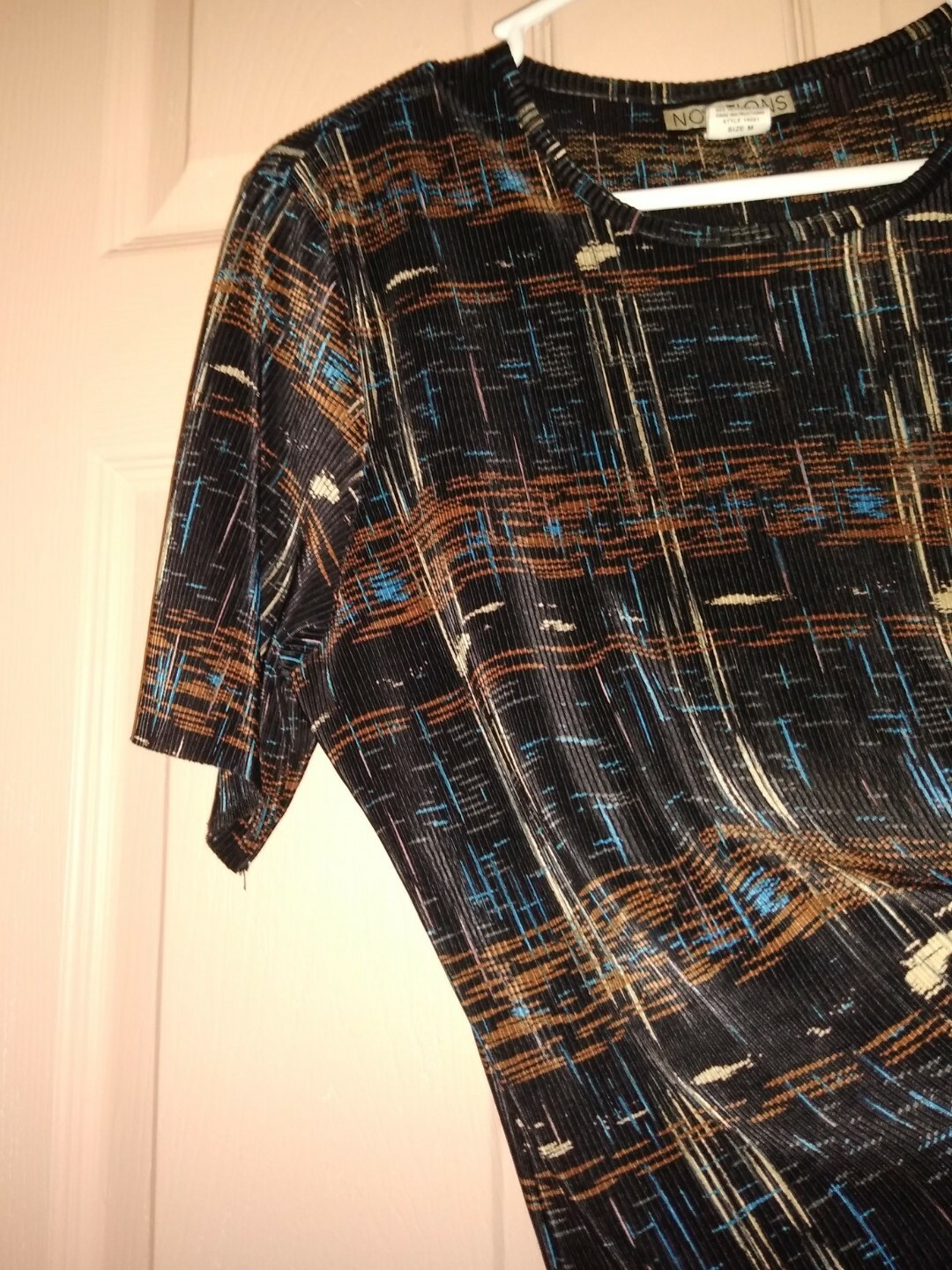 Notations Black Medium Polyester Short Sleeve Blo… - image 3