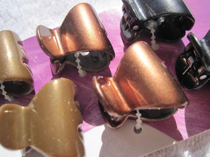 6 Goody Wendi Claw Hair Clips Shiny Blonde Brown Black Small 1" ▲ Triangle Jaw