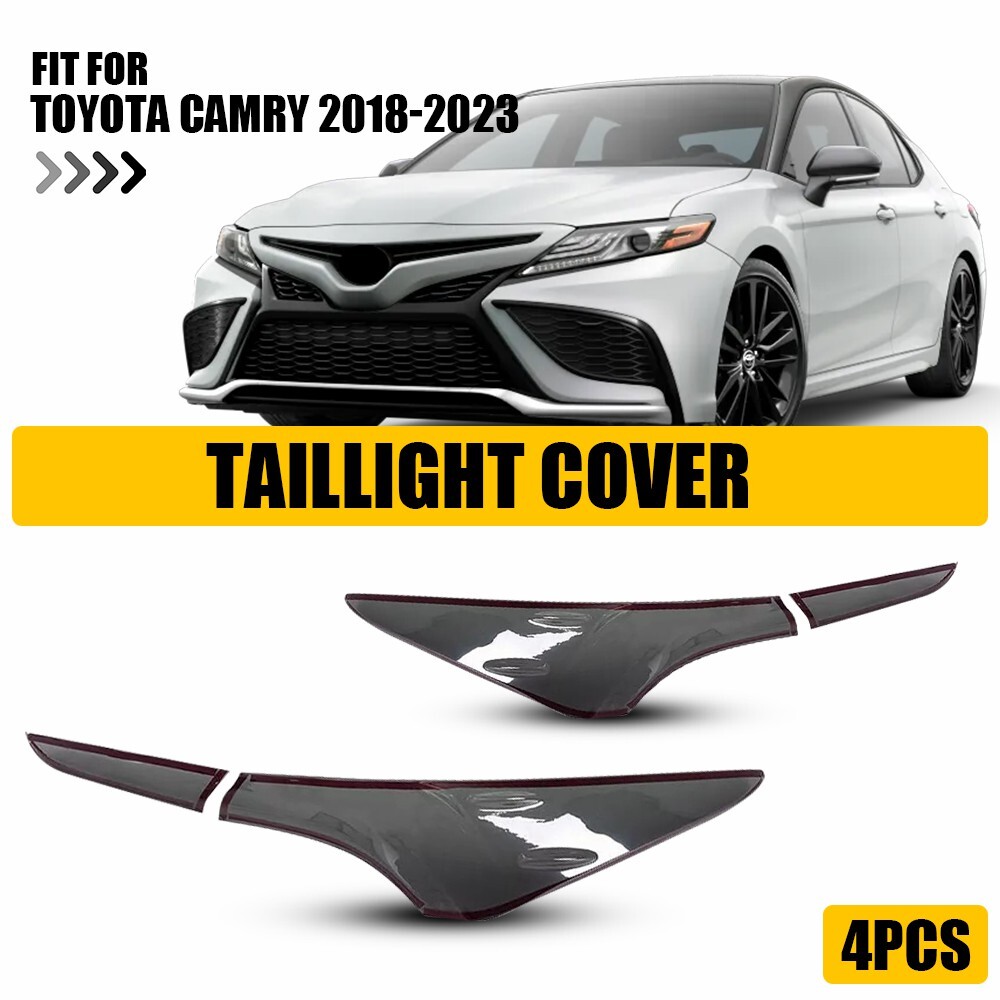Smoked Black Tail Light Cover Trim for Toyota Camry 2018-2023