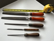 LOT OF 5 VINTAGE USED FILES NICHOLSON BLACK DIAMOND DISSTON PORTER USA JFILE