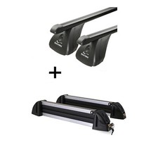 Barre Portatutto VDP Acciaio + Barre Portatutto 4 Paia Sci Estensibili per Fiat Gran. Punto ab05