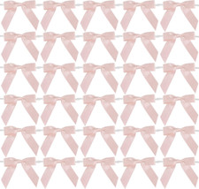 Small Rose Gold Bows 2.5" Pretied Satin Bows for Crafts Twist Tie Bows for Treat