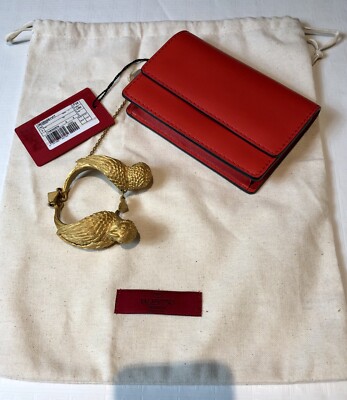 美品 VALENTINO ヴァレンティノ ROCKSTUD Clutch Rockstud Laminated Grainy Calfskin Clutch Bag for Woman in Antique